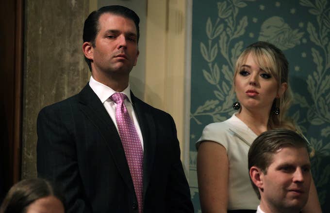 Donald Trump Jr., and Tiffany Trump attend the State of the Union address.
