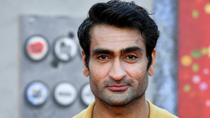 Kumail Nanjiani poses for photo on red carpet during &#x27;The Suicide Squad&#x27; premiere.