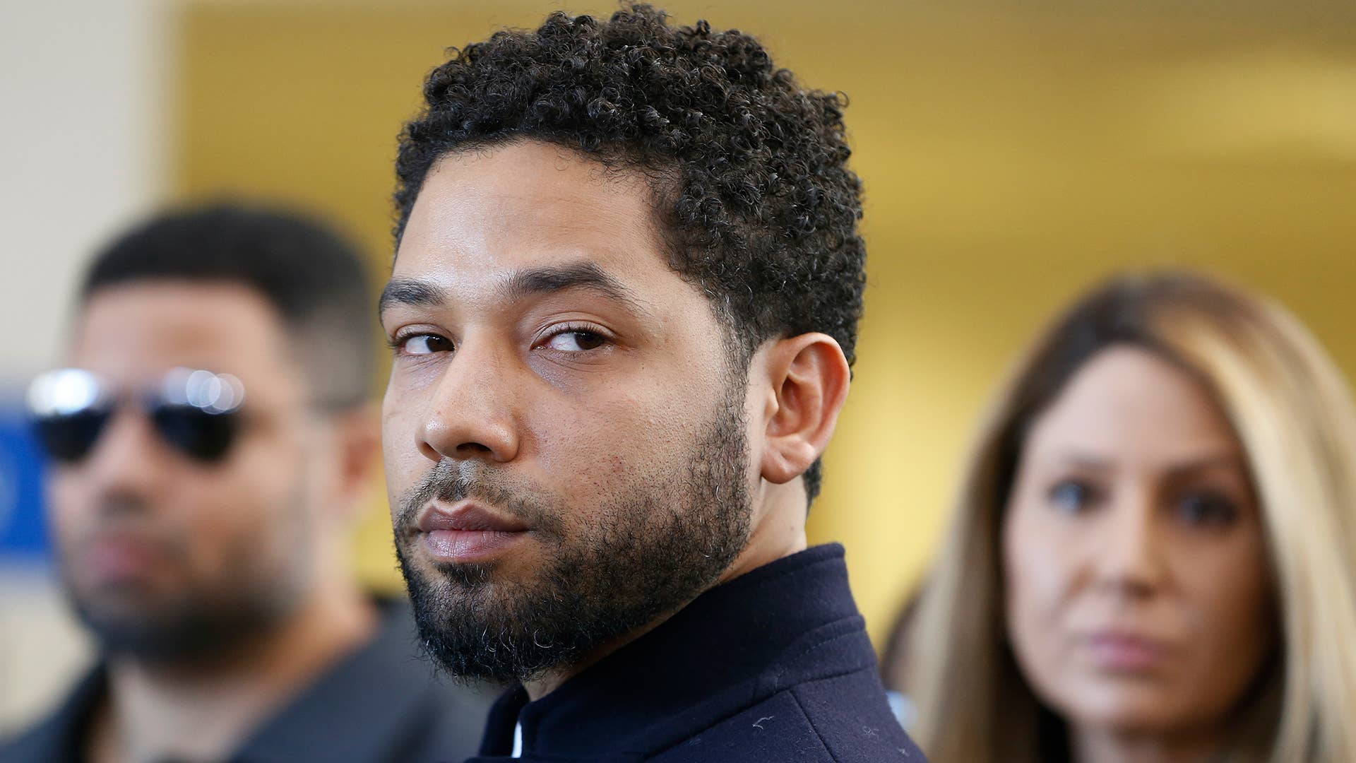 Actor Jussie Smollett after his court appearance at Leighton Courthouse