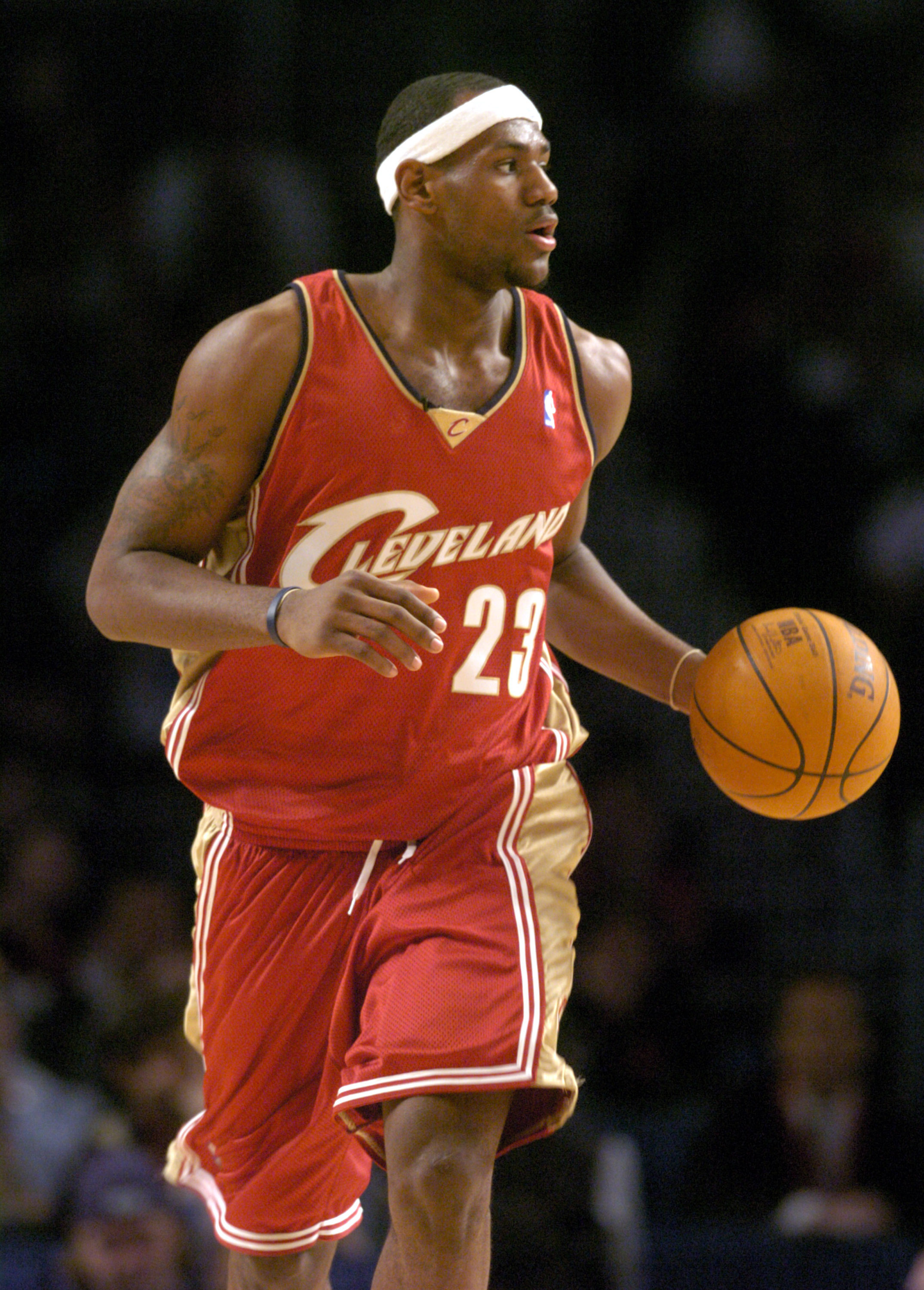 This is a photo of LeBron James in his 2003 season with the Cavs.