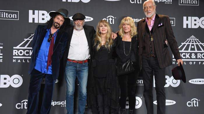 Stevie Nicks along with members of Fleetwood Mac.