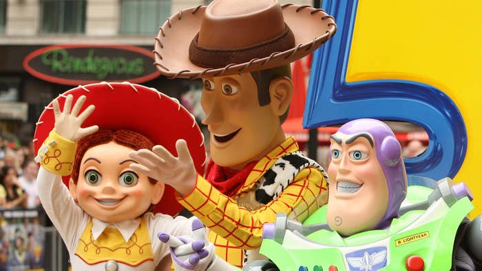Jessie, Woody and Buzz Lightyear at the UK premiere of Toy Story 3.