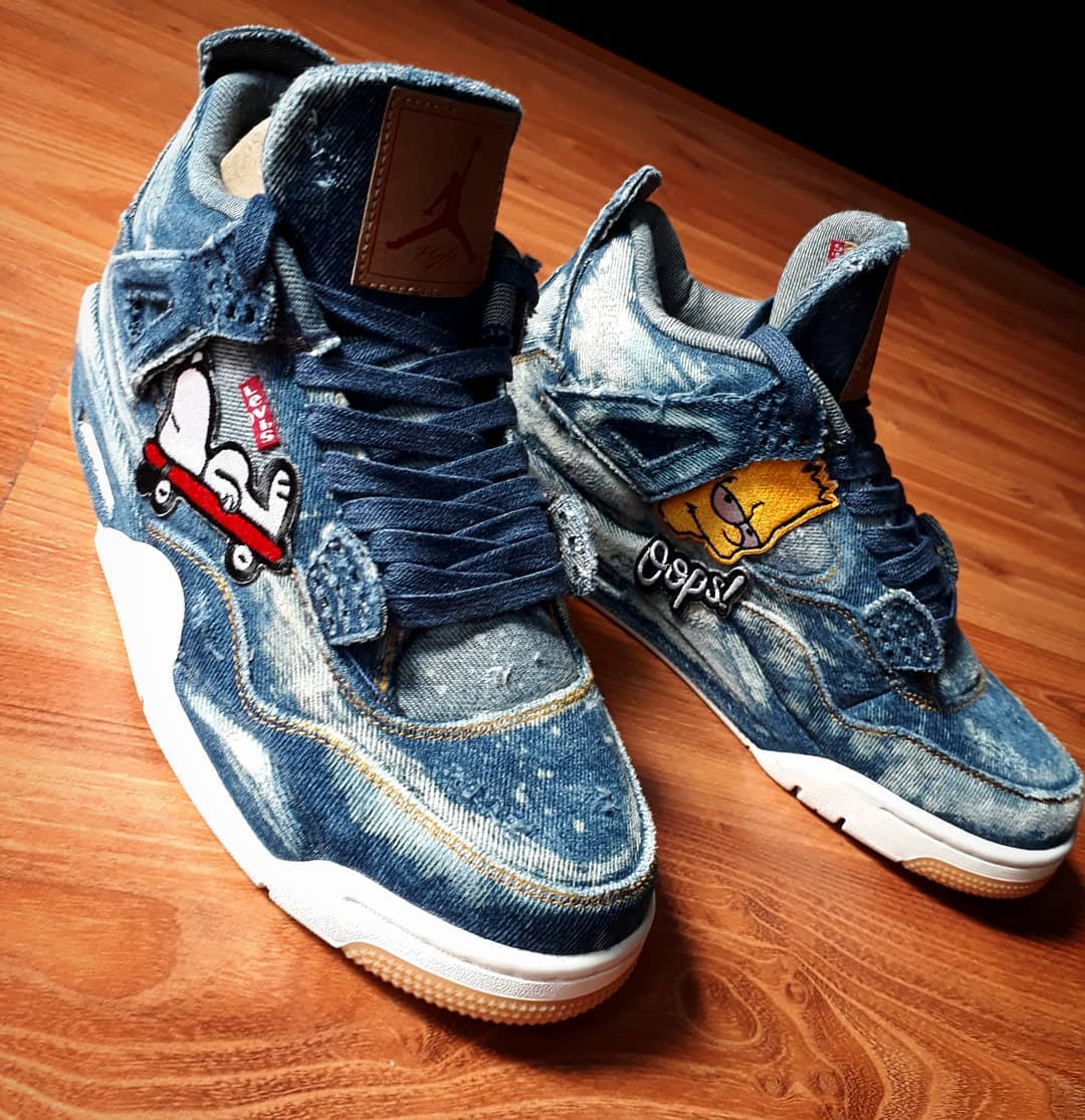 Levi&#x27;s x Air Jordan 4 Rebel Custom by Sneakers of Life
