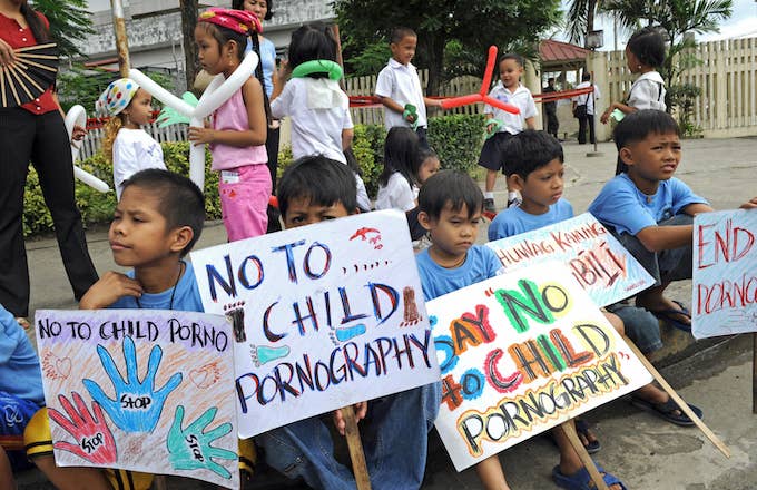 Child pornography protest in the Philippines.