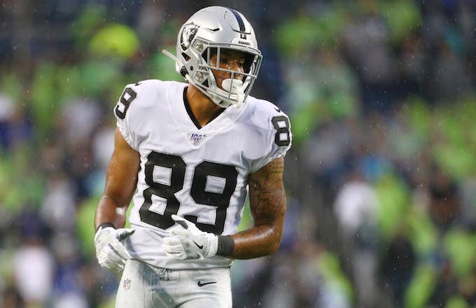 Keelan Doss looks on in the first quarter against the Seattle Seahawks.