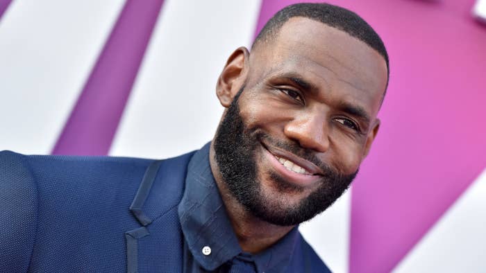LeBron James is pictured at a red carpet event
