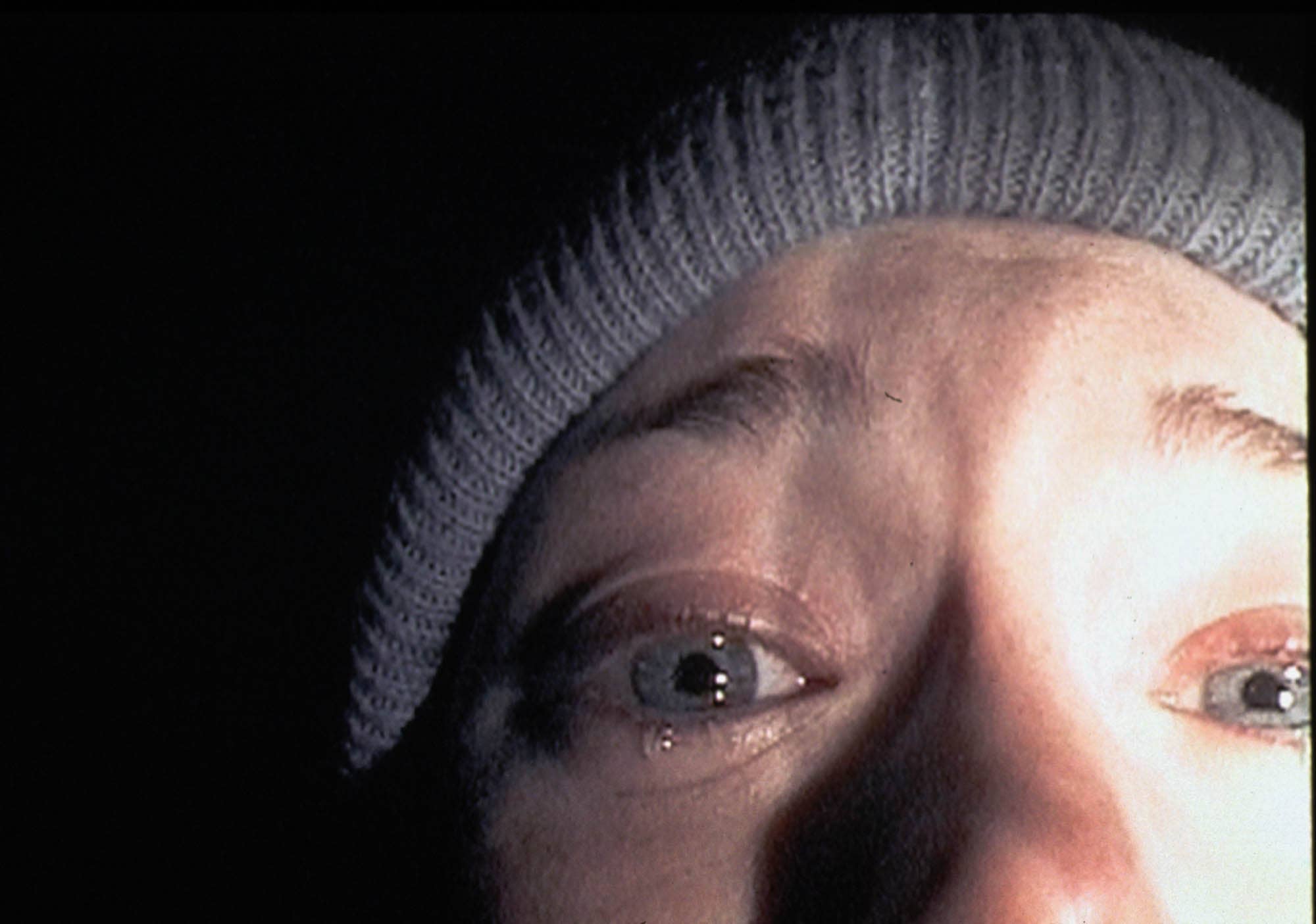 Heather Donahue turns the camera on herself during 'The Blair Witch Project'