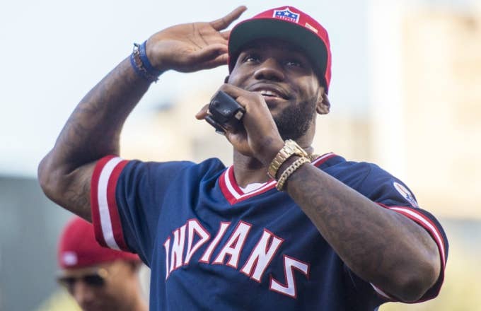 LeBron James helps rally Indians fans.
