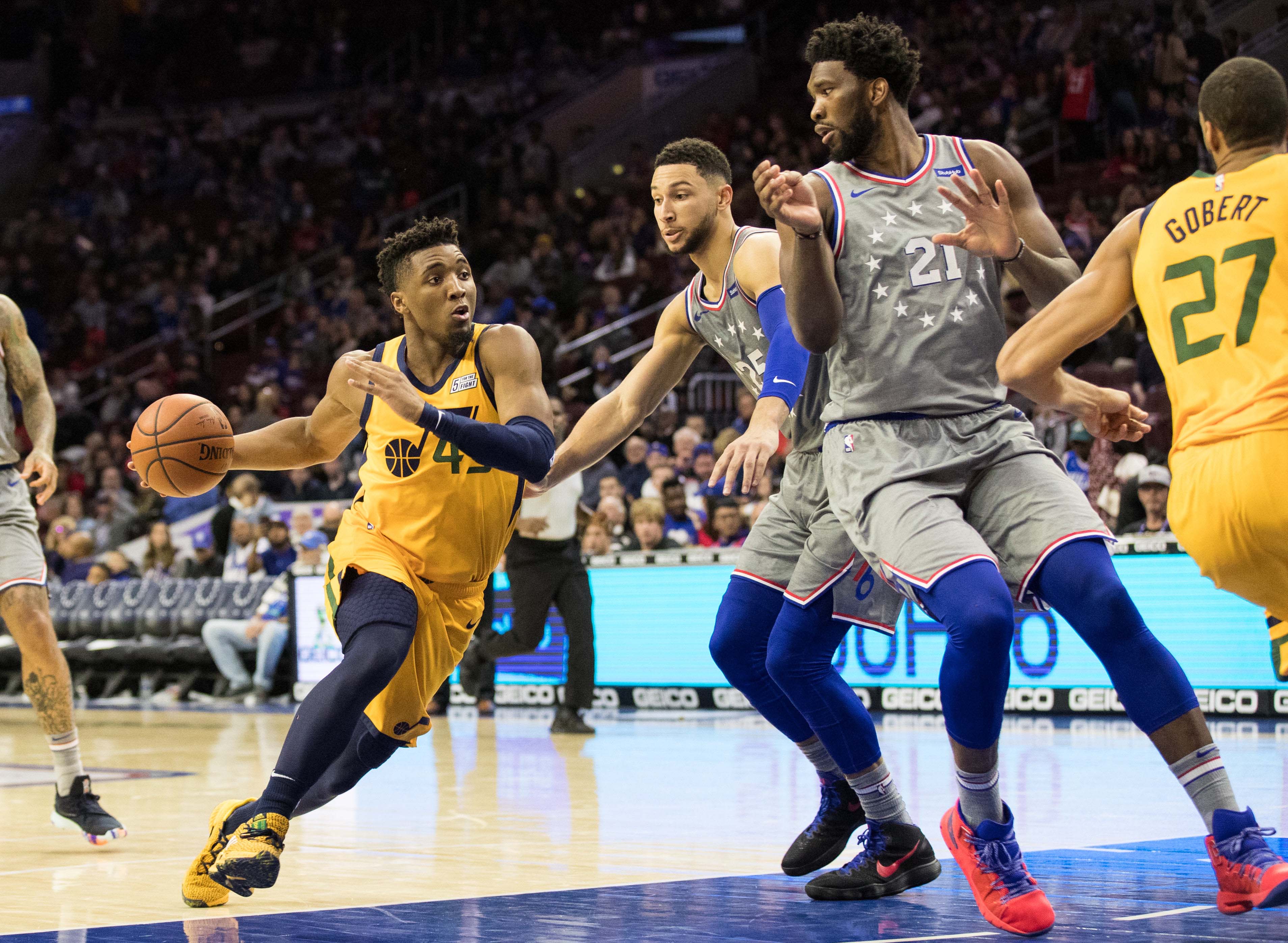 Donovan Mitchell Ben Simmons Jazz Sixers 2018 Philly