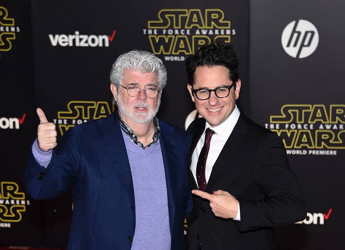 George Lucas and J.J. Abrams attend &#x27;The Force Awakens&#x27; premiere