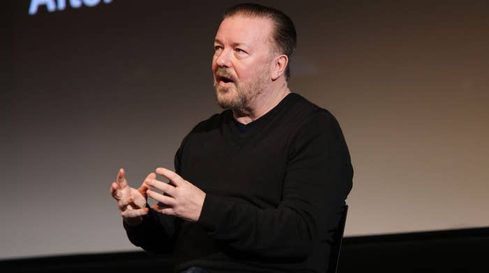 Ricky Gervais photographed in 2022