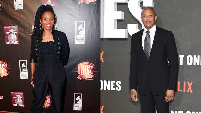 Dee Barne at the Grammy Museum in 2011, Dr. Dre at the 2018 The Defiant Ones premiere