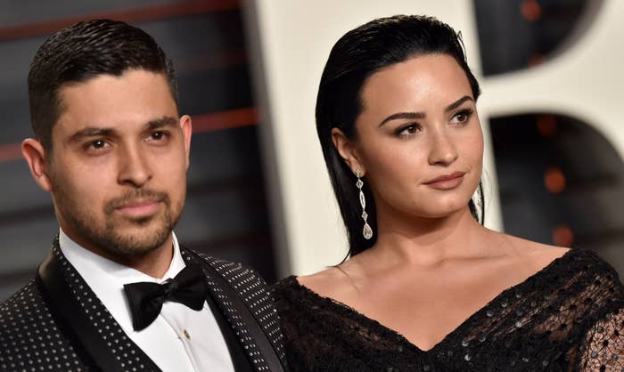 Demi Lovato and Wilmer Valderrama on red carpet