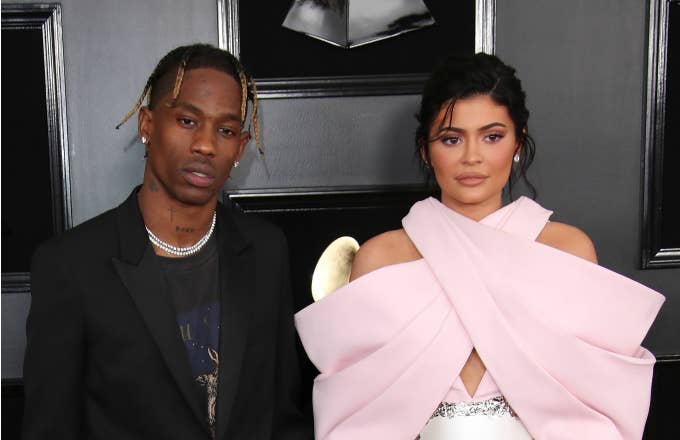 Travis Scott and Kylie Jenner attend the 61st Annual GRAMMY Awards