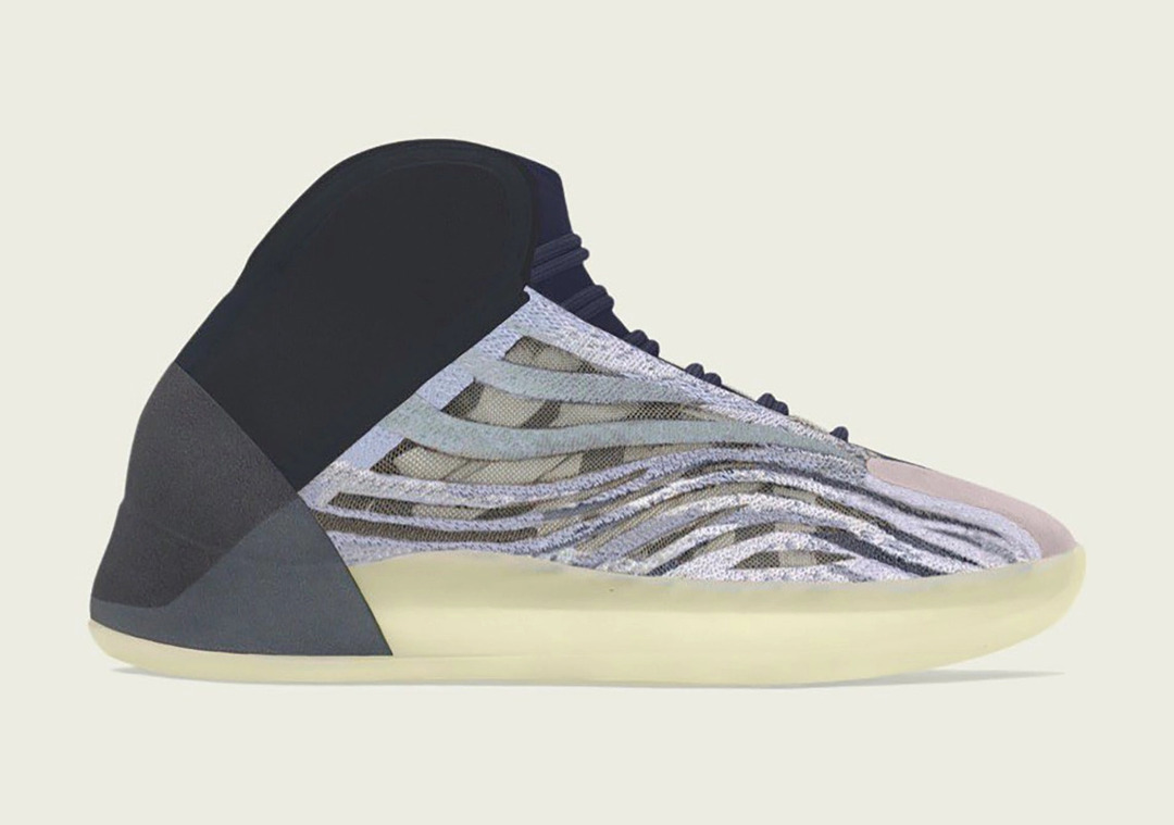 The Adidas Yeezy QNTM “Mono Carbon” sneaker.