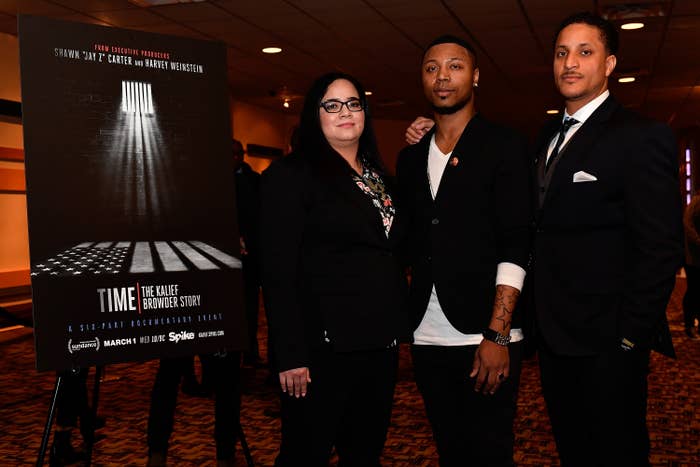 Nicole Browder, Deion Browder and Akeem Browder attend &quot;TIME: The Kalief Browder Story&quot; screening