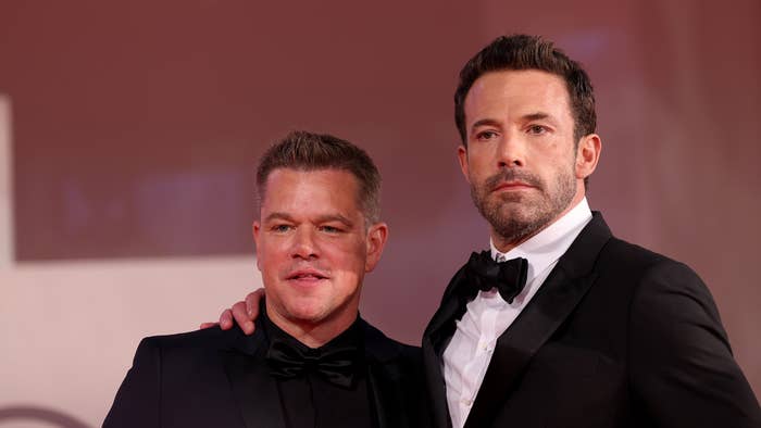 Ben Affleck and Matt Damon attend the red carpet of the movie &quot;The Last Duel&quot;
