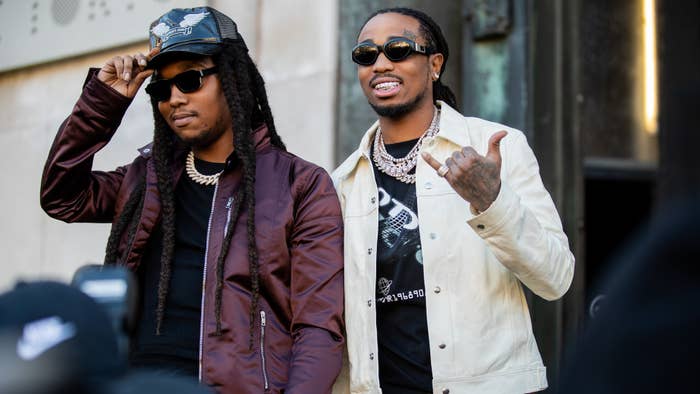 Quavo and Takeoff during Paris Fashion Week