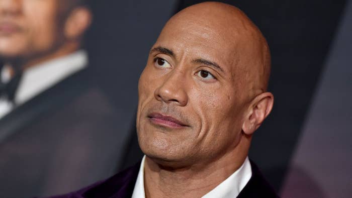 Dwayne Johnson attends the World Premiere of Netflix&#x27;s &quot;Red Notice&quot;