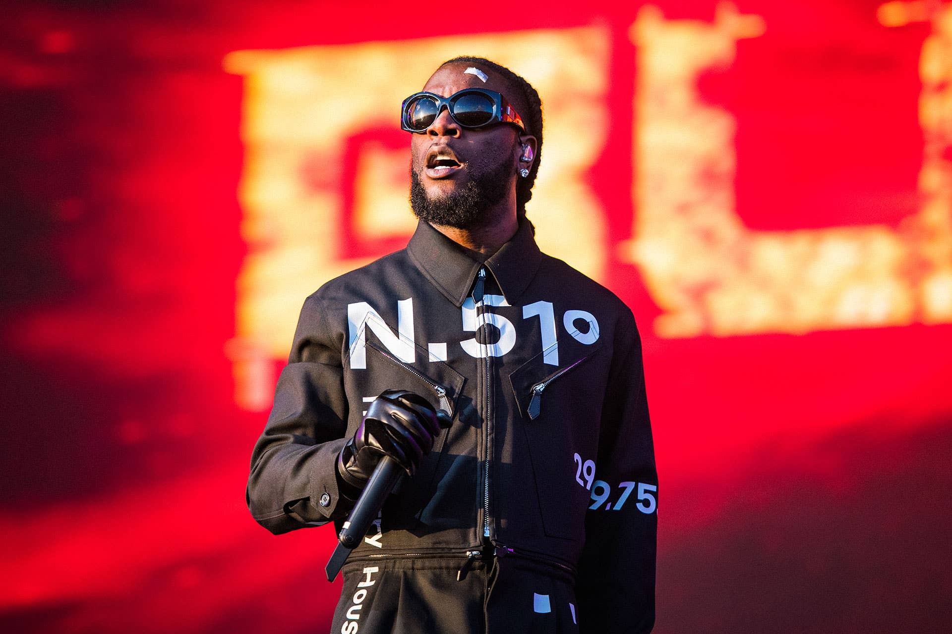 Burna Boy performs on the Other stag during day four of Glastonbury Festival at Worthy Farm, Pilton on June 25, 2022