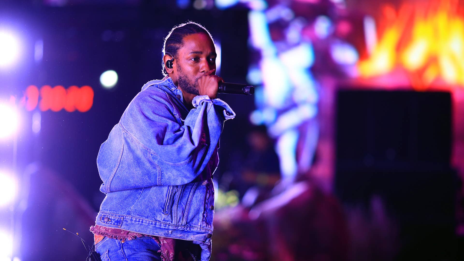Kendrick Lamar performing live on stage