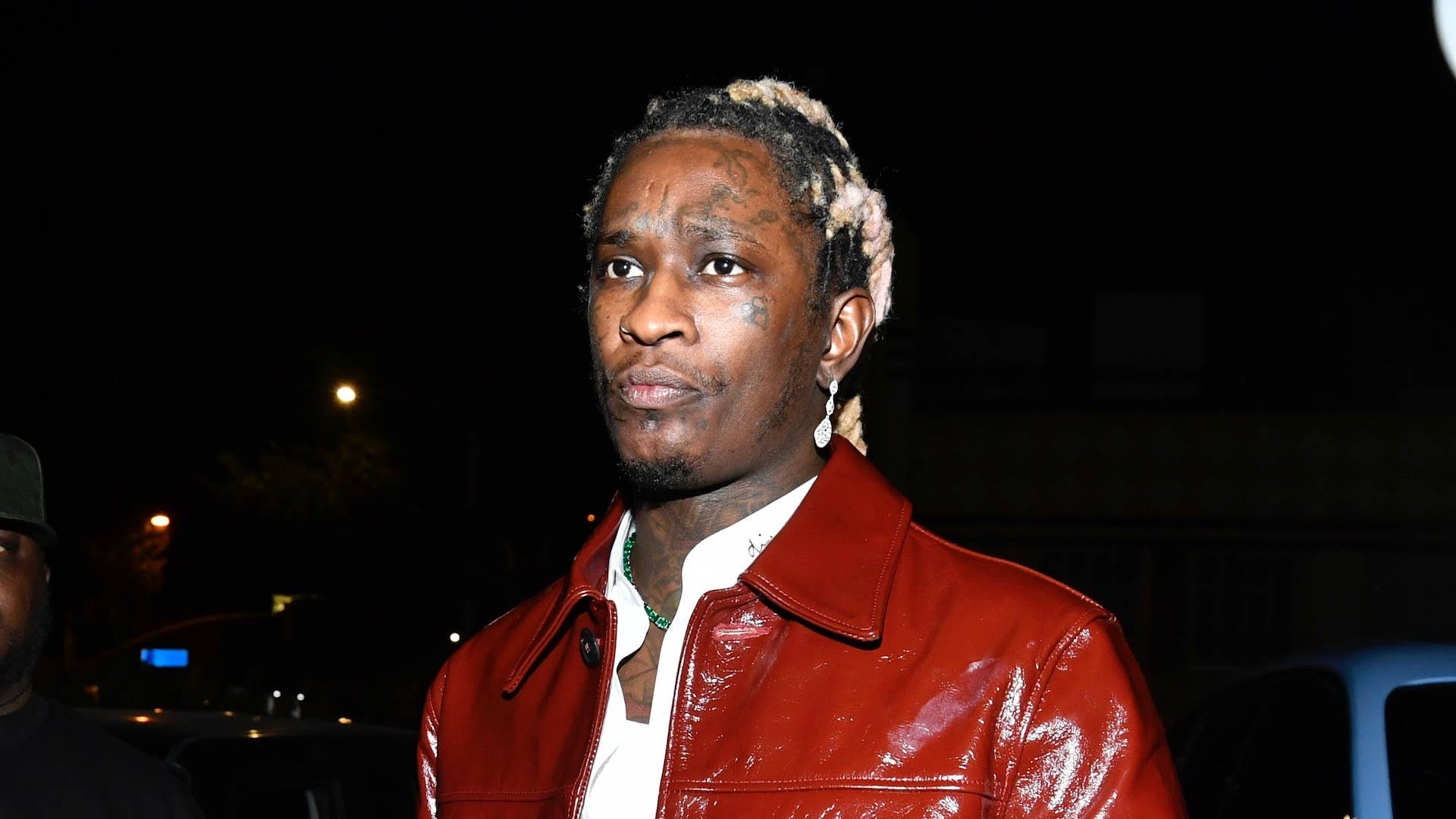 Hip hop artist Young Thug arrives at a release party for his new album "PUNK"