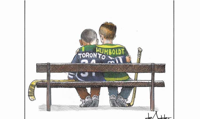 Heartwarming Cartoon Honours The Victims Of Toronto &amp; Humboldt Tragedies
