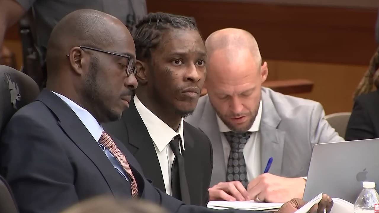 Young Thug in a court apperance in his RICO case