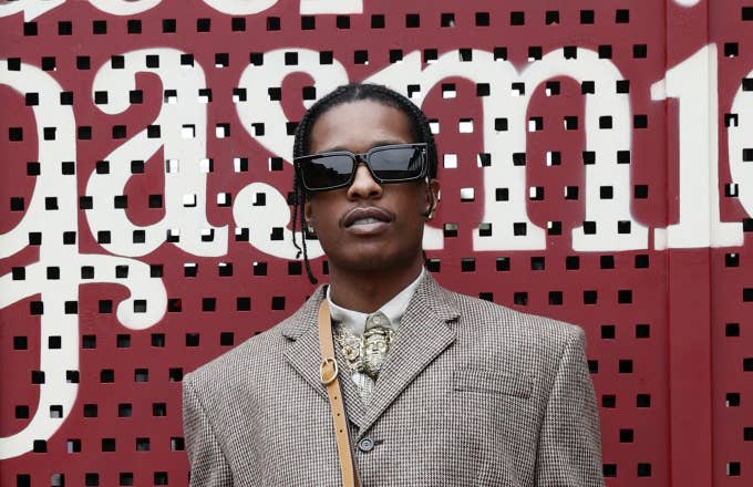 ASAP Rocky arrives at the Gucci show