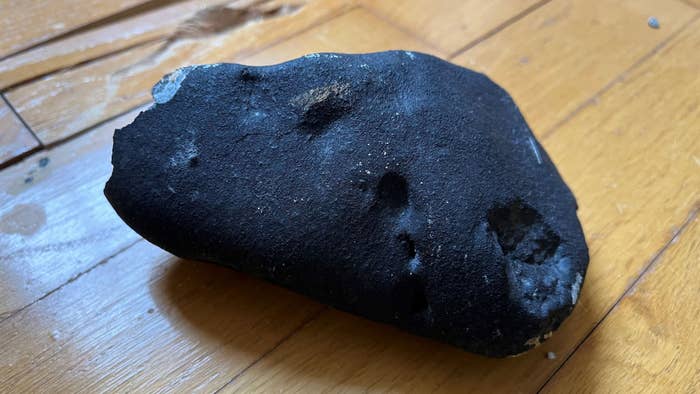 possible meteorite pictured inside family home