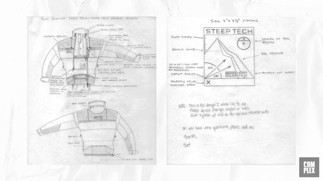 Scot Schmidt&#x27;s Original Sketches for his first Steep Tech collection with The North Face