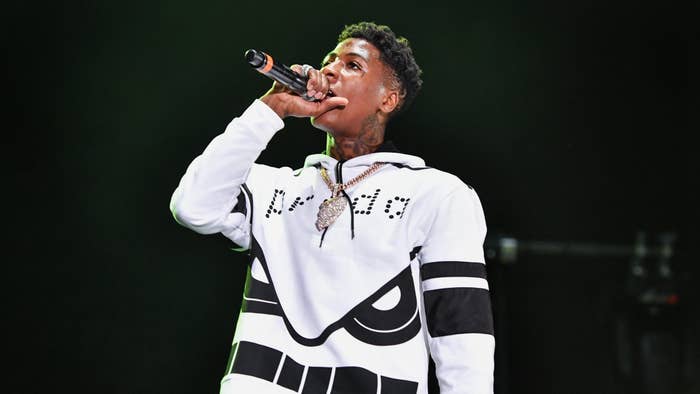 NBA YoungBoy performs during Lil WeezyAna at Champions Square