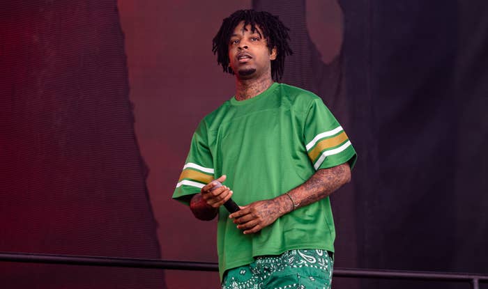 21 Savage performs at the Bonnaroo Music &amp; Arts Festival on June 18, 2022