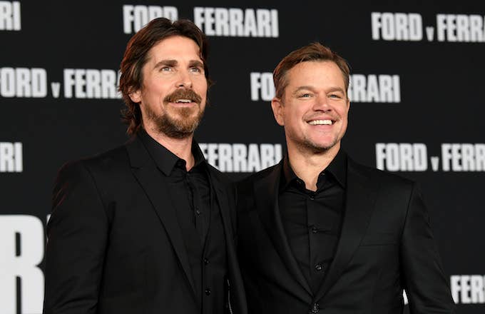 Christian Bale and Matt Damon arrive at the premiere of Fox&#x27;s &quot;Ford V Ferrari.&quot;