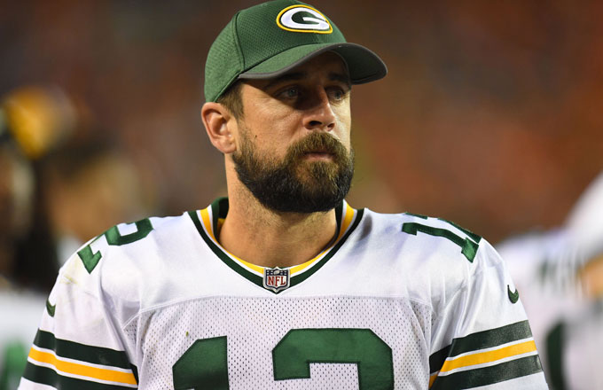 Aaron Rodgers during a Packers preseason game.