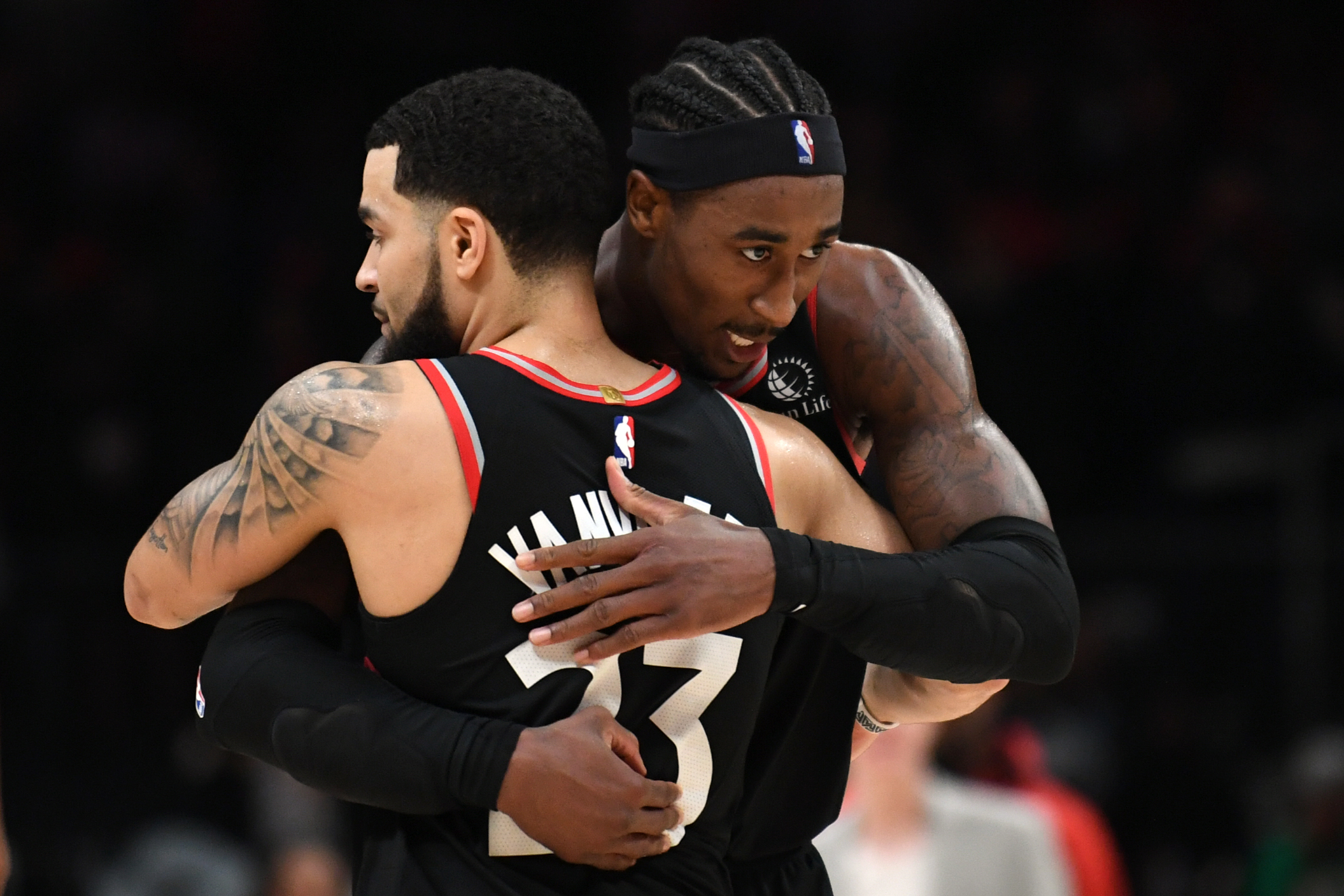 Fred VanVleet Rondae Hollis Jefferson Raptors Hawks Nov 2019