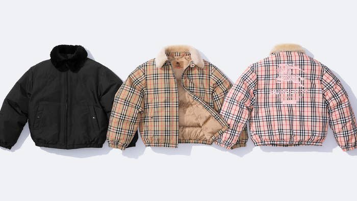 Jackets from a new collection from Burberry are shown