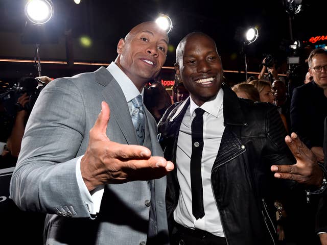 Dwayne &#x27;The Rock&#x27; Johnson and Tyrese Gibson attend &#x27;Furious 7&#x27; premiere