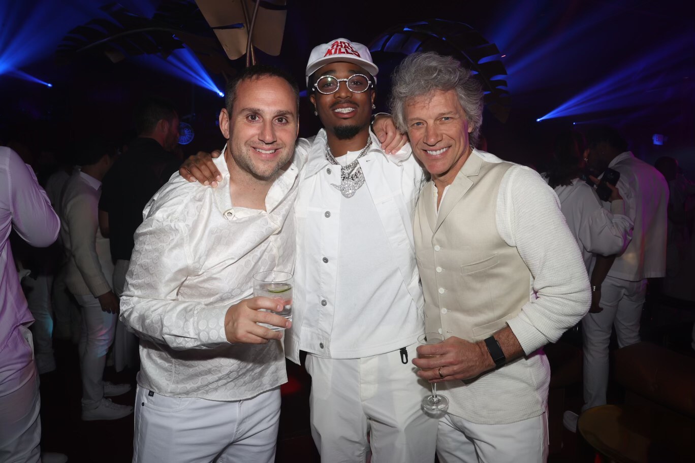 Michael Rubin, Quavo and Jon Bon Jovi