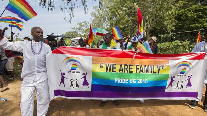 Gay Pride parade in Entebbe on August 8, 2015