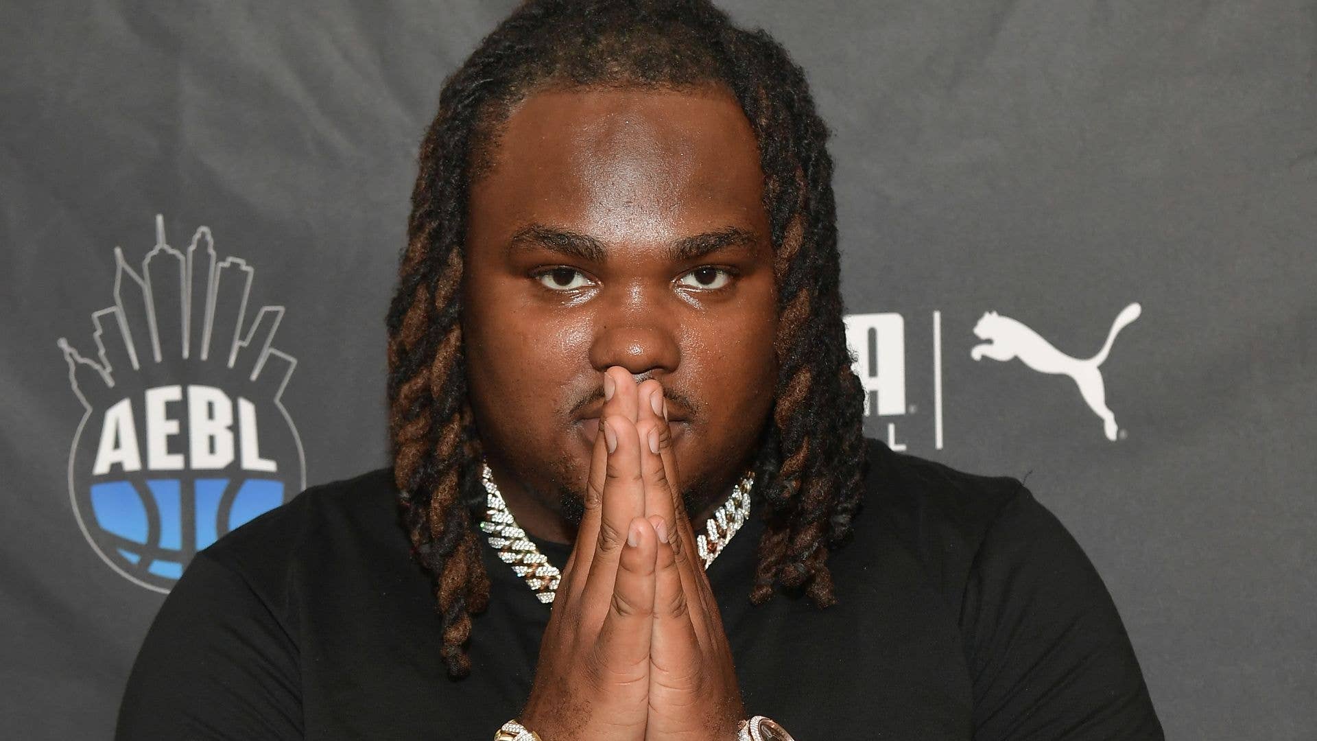 Rapper Tee Grizzley attends ABEL 7th annual Back to School With Lil Durk at Kipp Atlanta Collegiate