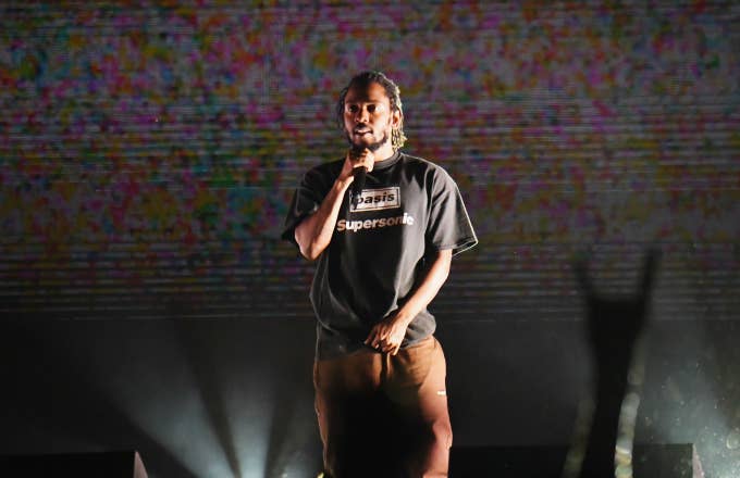 Kendrick Lamar performs on the Rock Stage