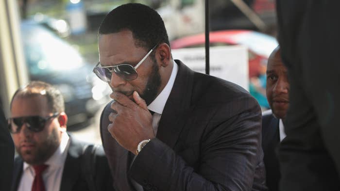 R Kelly is seen outside a court