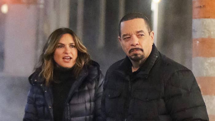 Mariska Hargitay and Ice T are seen on the film set of &#x27;Law and Order: Special Victims Unit&#x27;