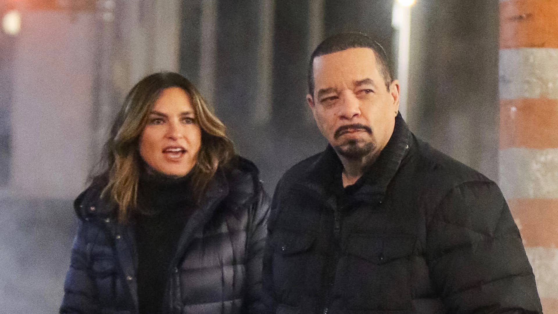Mariska Hargitay and Ice T are seen on the film set of 'Law and Order: Special Victims Unit'
