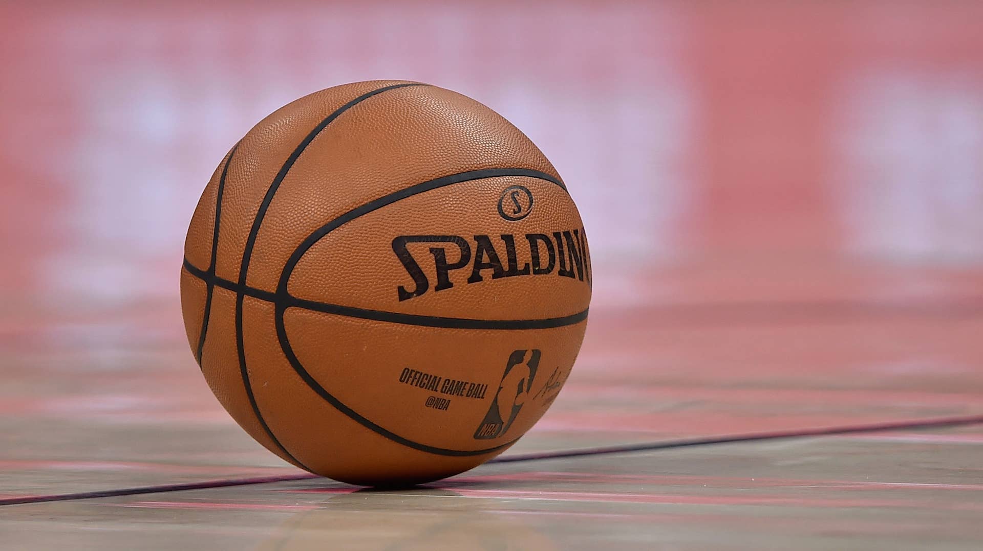 General view of the ball used in a NBA game between the Charlotte Hornets and the Utah Jazz