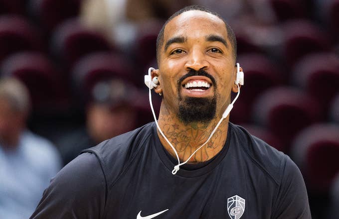 J.R. Smith before the Houston Rockets game.