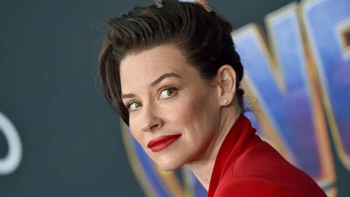 Evangeline Lilly is pictured at a red carpet
