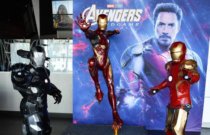 An Avengers Iron Man display.