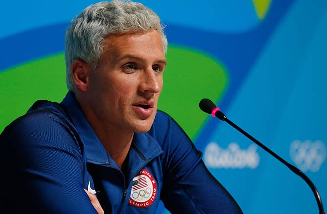 This is a Ryan Lochte at a press conference.